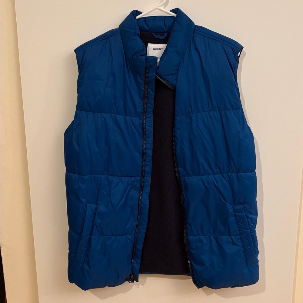Sky Blue winter vest fleece lined.